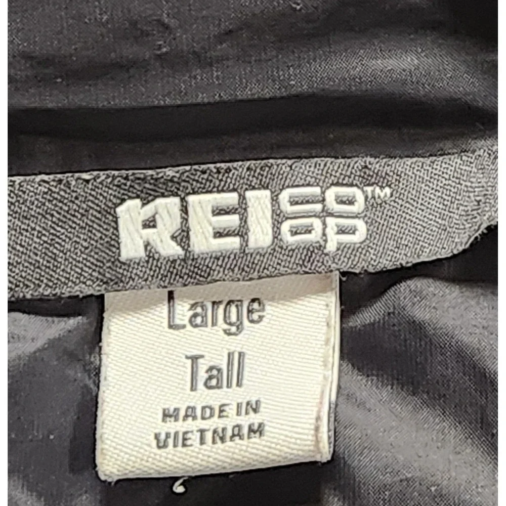REI Co-Op Jacket Mens Large Tall Black Down Montball EX Light Quilted Packable